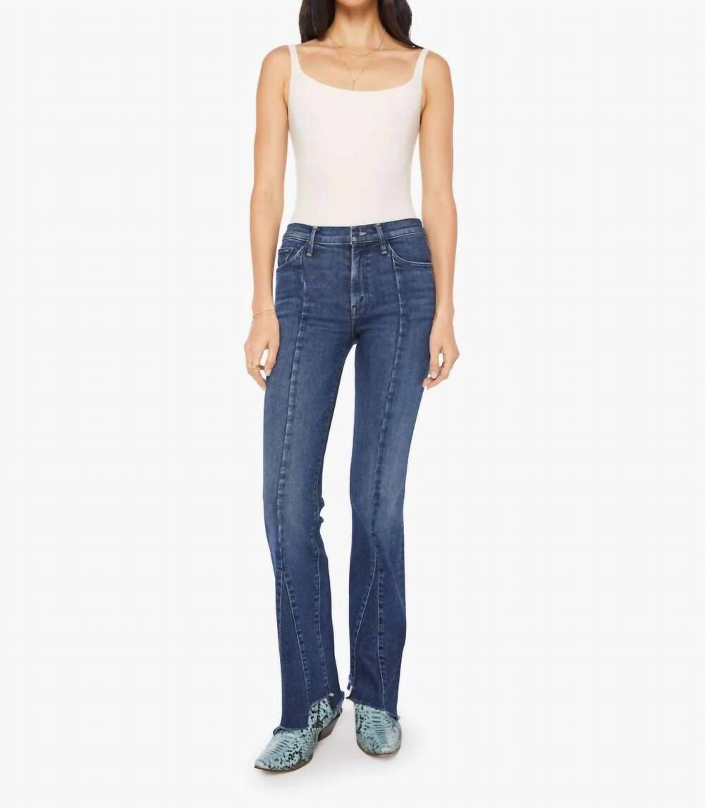 NEW MOTHER the insider skimp pointy fray bootcut jeans in you're a riot